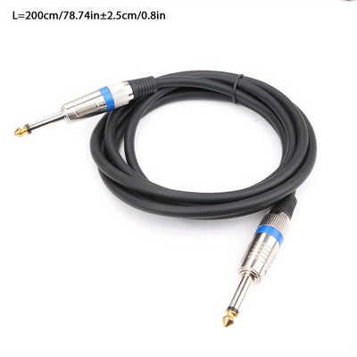 Cable de audio profesional i-zclive Mono 6.35mm a 6.35mm, doble capa blindada de cobre libre de oxígeno, carcasa de aleación de zinc, conectores bañados en oro, conector redondo macho a macho de 1/4" TS para guitarra eléctrica, bajo, altavoces - Cable Et