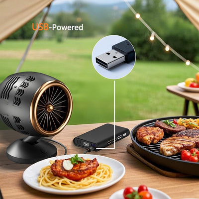 Ventilador de cocina portátil con 3 configuraciones de velocidad, desvanecedor de cocina de escritorio alimentado por USB con filtro de malla extraíble, ventilador de cocina mini para cocinar, barbacoa y olla de vapor, uso doméstico, diseño compacto para