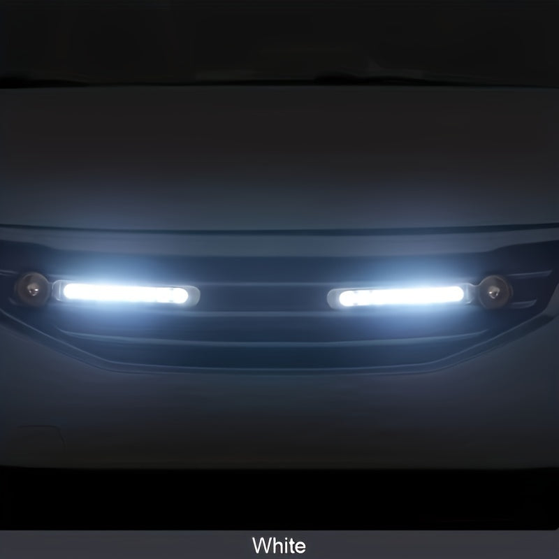 2 piezas de decoración de luz LED para coche] 2 piezas de decoración de viento para coche Exterior con luz LED auxiliar de iluminación de ventilador de luz auxiliar de iluminación Lámpara decorativa, sin batería