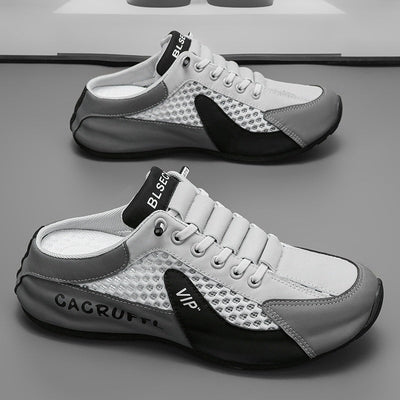Sandalias de plataforma sin cordones para hombre - Zapatos ligeros y transpirables para verano con suela gruesa de PVC para aumentar la altura, diseño casual de calzado urbano en khaki/gris/verde, comodidad para todas las estaciones para uso diario y act