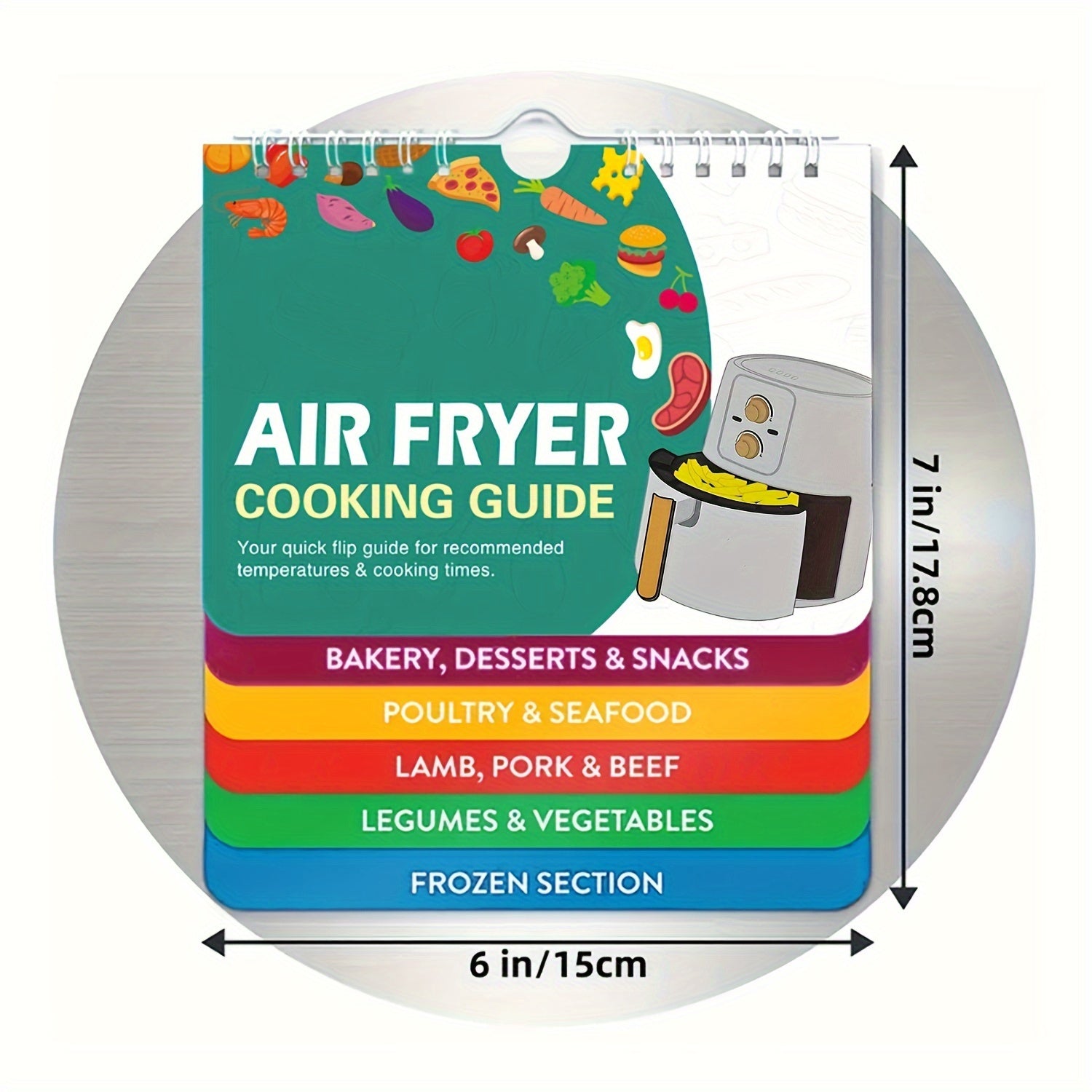 El Mejor Compañero Para Freidoras De Aire: Folleto De Guía De Cocción En Olla A Presión Con Tabla De Tiempos, Libros De Cocina, Imanes Y Conversión De Cocina