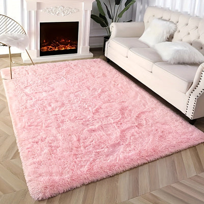 1 alfombra suave para dormitorio, alfombra antideslizante para la cama, color liso, forma rectangular, ligera, lavable, esponjosa, tejido de punto, hecha a máquina, respaldo de polipropileno, fibra de poliéster.