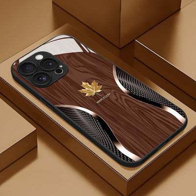 2025 Nueva Funda Minimalista de Hoja Dorada con Textura de Madera para iPhone 16/16 Plus/16 Pro/16 Pro Max/15/15 Plus/15 Pro/15 Pro Max/14/14 Plus/14 Pro/14 Pro Max/13/13 Pro/13 Pro Max/12/12 Pro/12 Pro Max/11/11 Pro Max/XS/XR/XS Max/7/8 Plus, Diseño Cre