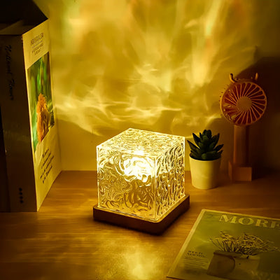 Luces ambientales de ondas acuáticas Aurora Boreal cuadradas/redondas, alimentación USB, monocromático | Dormitorio | sala de estar | oficina, luz nocturna, decoración | Luz proyectora, regalo ideal para fiestas | Cumpleaños | San Valentín | Navidad, mej