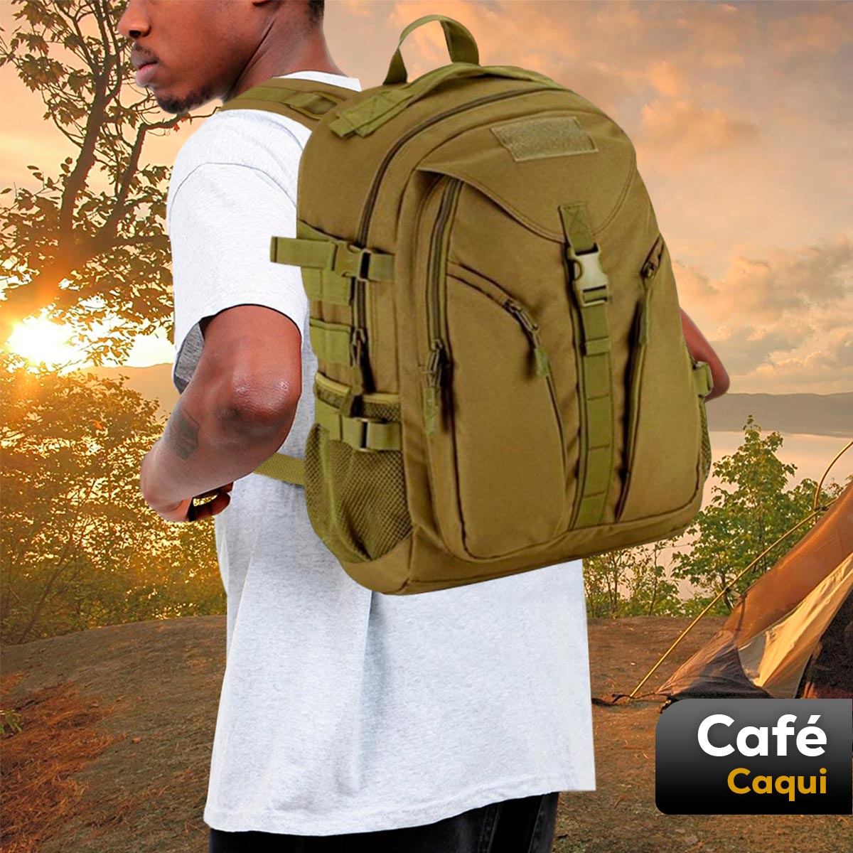 Morral Militar Táctico 40 Litros Impermeable Camping Senderismo 9035