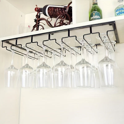 1 soporte para copas, organizador de copas de vino para montar en la pared, soporte para copas debajo del gabinete, ideal para gabinete, cocina, bar y restaurante, organizadores y almacenamiento de cocina, accesorios de cocina