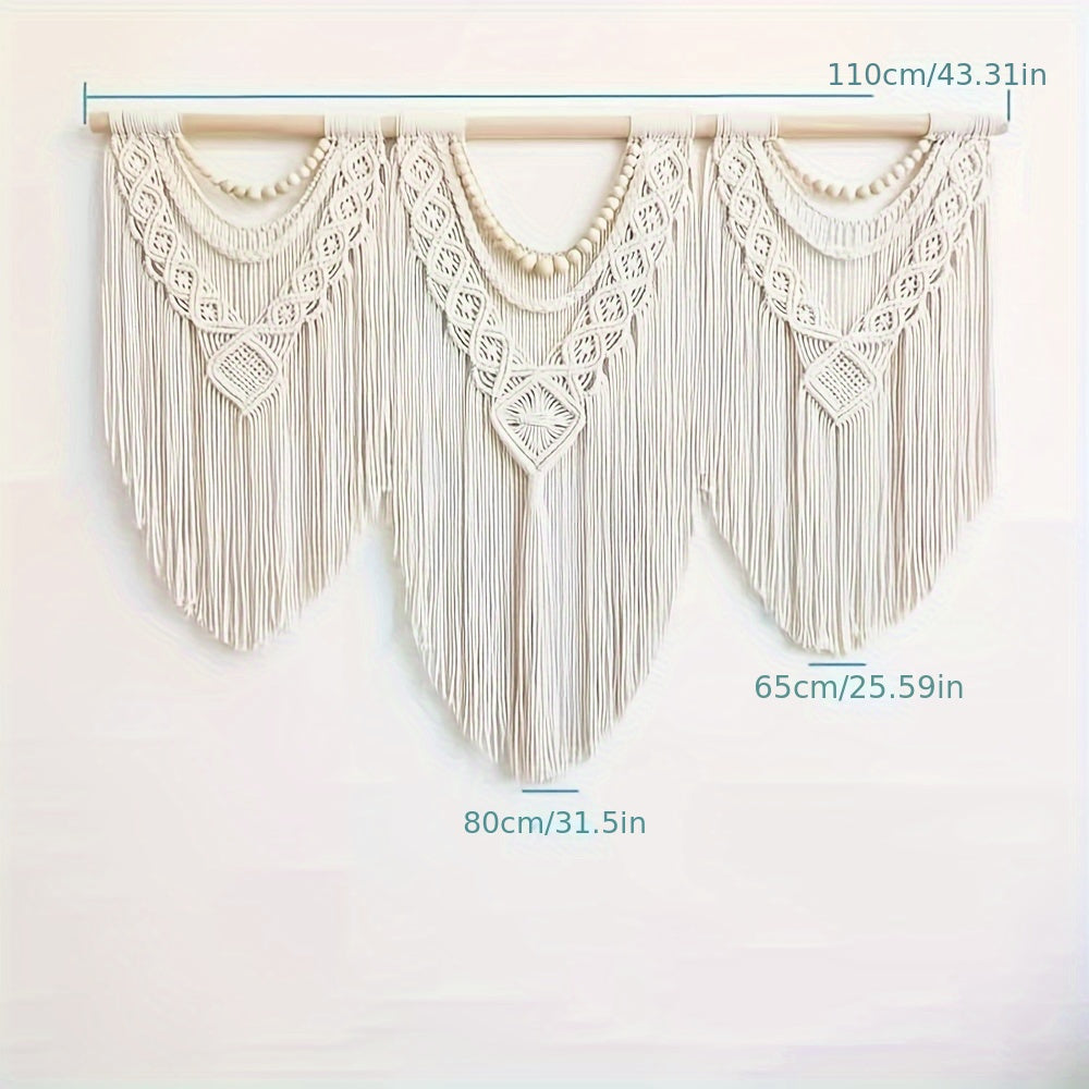 Tapiz bohemio con borlas grandes, decoración tejida a mano elegante para el hogar, dormitorio, sala de estar, bodas, fiestas de Halloween y Navidad