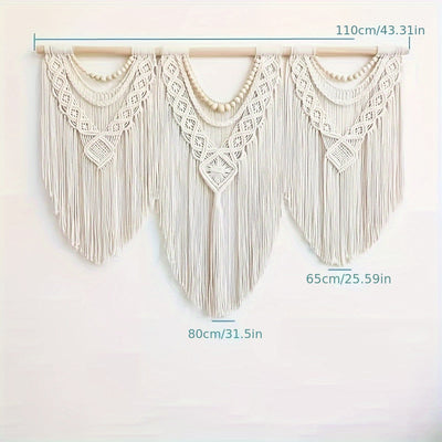Tapiz bohemio con borlas grandes, decoración tejida a mano elegante para el hogar, dormitorio, sala de estar, bodas, fiestas de Halloween y Navidad