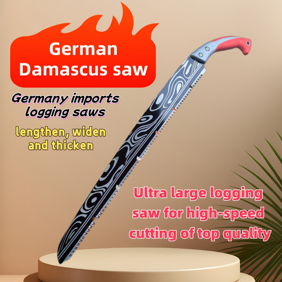 Cuchillo de mano de importación alemana de gran tamaño, patrón de damasco, cuchillo de carpintería para leñadores, cuchillo de exteriores, corte rápido engrosado. Cuchillo de poda doméstico, cuchillo de jardín. Afilado y duradero, corte eficiente, adecua