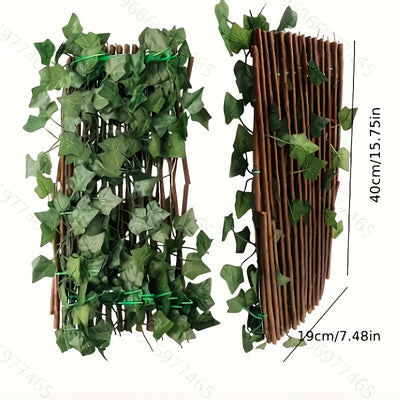 Cerca de privacidad extensible con hojas artificiales de sandía, pantalla ajustable para jardín exterior, pared duradera de seto plástico verde para patio, balcón o alberca, protección solar, barrera contra el viento y pantalla decorativa, cerca decorati