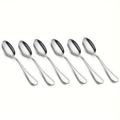 6/12 cucharitas, cucharas para té, cucharitas para café, cucharas de acero inoxidable, cucharas para postres, para hogar, restaurante, cafetería o fiestas, cubiertos