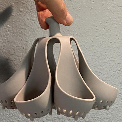 Vaporera de Silicona para 6 Huevos, Poacher Resistente a Altas Temperaturas con Drenaje y Asa, Herramienta de Cocina Flexible Lavable, Soporte para Hacer Huevos en la Cocina, Estante de Silicona Independiente | Utensilio Moderno de Cocina | Sujeta Huevos