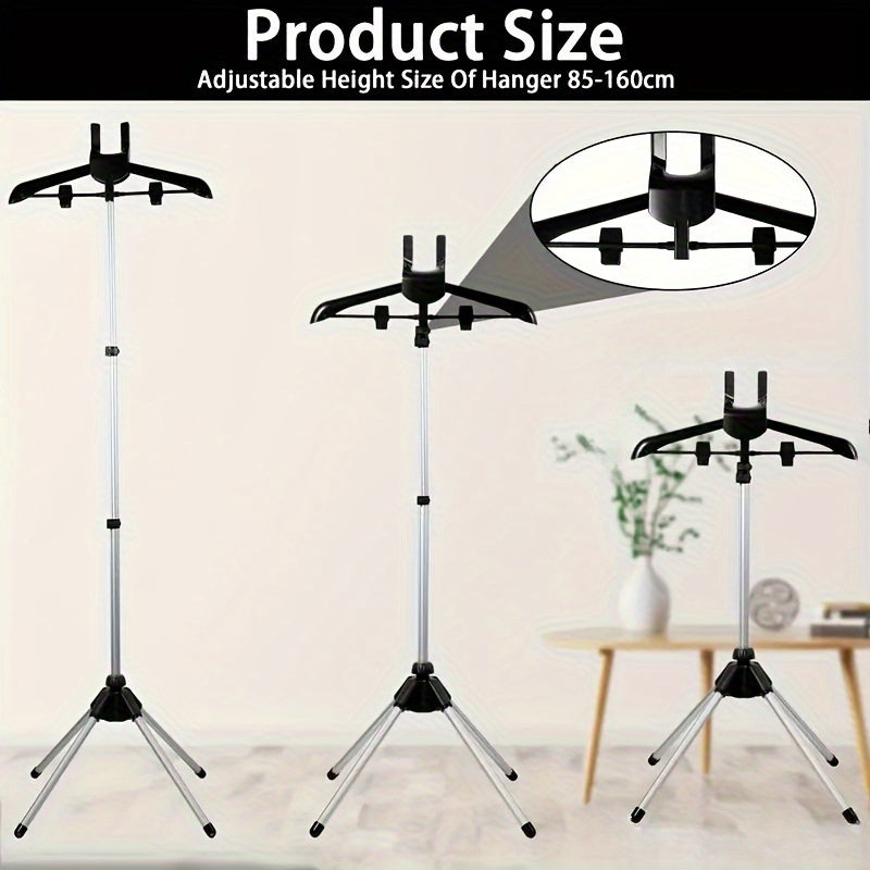 1 pieza de vaporizador de ropa portátil de aluminio con soporte - Capacidad de 4 kg, colgador de planchado manual para ropa, ideal para uso en casa y viajes, colgador de ropa de viaje | Diseño compacto | Estructura de metal duradera, vaporizador de ropa