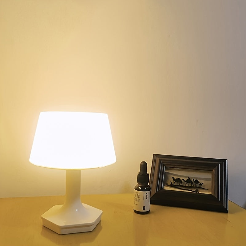 Lámpara de Mesa con Protección para los Ojos LED, Interruptor USB de 2 Colores, Lámpara de Lectura Decorativa para Dormitorio