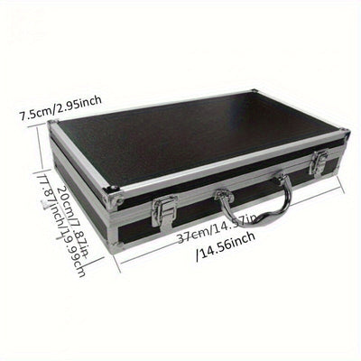 Conjunto de micrófono de tarjeta de sonido, estuche de aluminio, micrófono inalámbrico universal, bolsa portátil, maleta de carcasa dura, accesorios de mezclador.