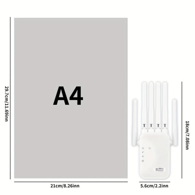 Momotor - Amplificador de Señal WIFI 2525WIFISignal Extender - 2.4GHz - Refuerzo de Señal WIFI - Banda Alta Velocidad, Compatible con WIFI-6, Potente con 6 Antenas - Ideal para Hogar, Centros Comerciales y Cafeterías
