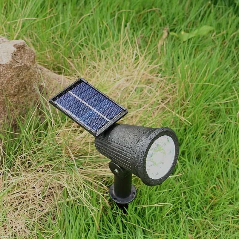 1 Unidad De Luz De Jardín Solar Con 9 LED, Proyector Impermeable Para Exteriores, Luz De Paisaje Para Árboles Y Césped, Luz Solar De Proyección De Colores RGB, Para Jardín, Borde De Carretera, Proyección De Patio, Luz Decorativa De Halloween Y Regalo De