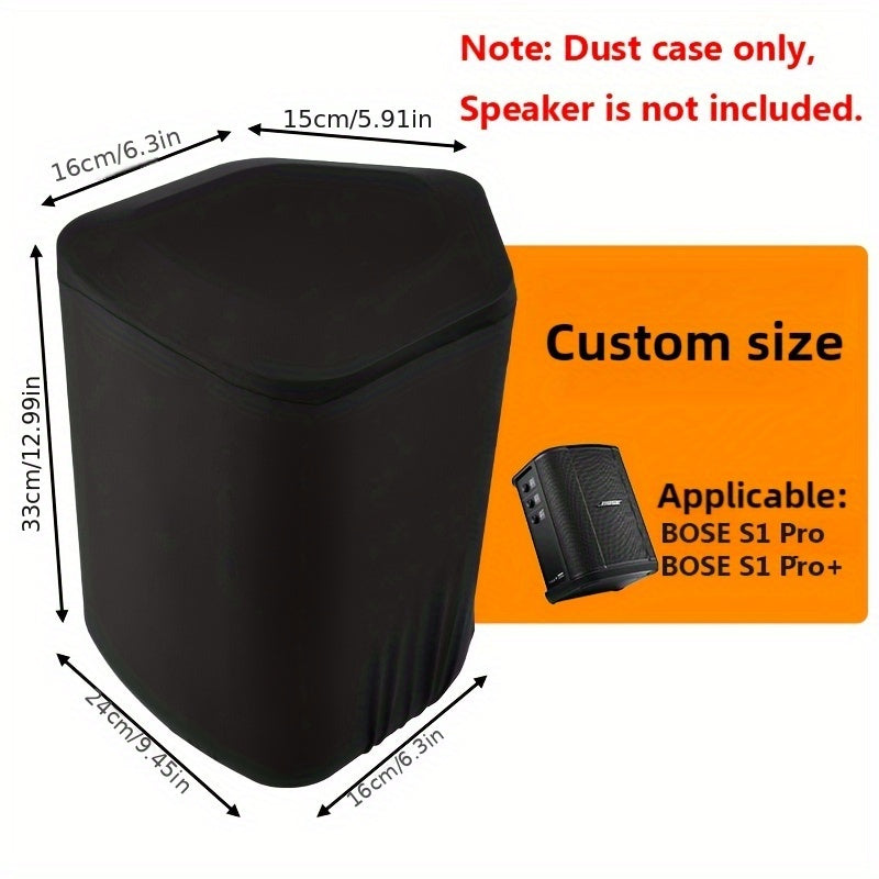 1pieza Funda de polvo Bose S1 Pro/S1 Pro+, Funda protectora elástica con banda elástica, Funda para altavoz portátil, Material de poliéster, Lavar en máquina, Negro - Excluye altavoz