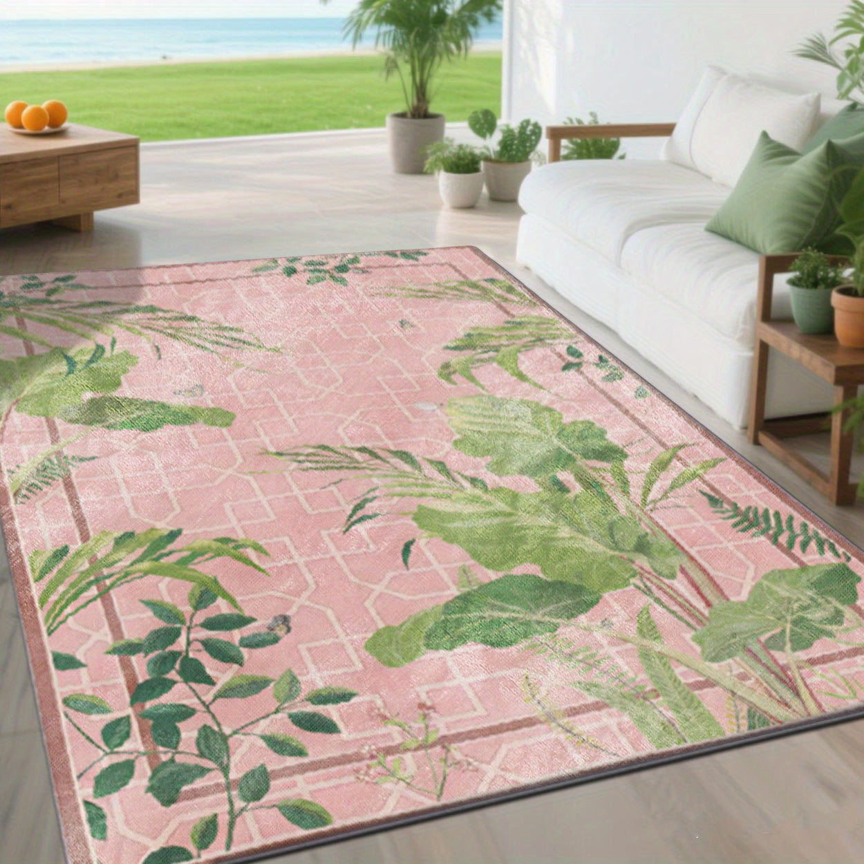Alfombrilla de exterior con diseño de hojas ZULIDA - Ligera, fácil de limpiar, poliéster, lavable en máquina, ideal para jardín, patio, camping en RV, patio trasero y picnic, uso interior/exterior, regalo de verano, varios tamaños disponibles, decoración