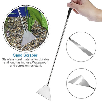 Juego de herramientas de acero inoxidable 3-en-1 para Acuascape, material duradero, operación manual, con cortadora de hierba de mango largo, tijeras y pinzas para acuario