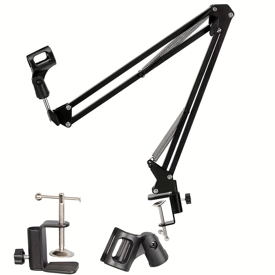 Soporte de micrófono de metal negro Arabest con brazo de tijeras ajustable - Ideal para grabación de estudio, transmisión en vivo de video y canto en línea, equipo de transmisión en vivo|Soporte de altura ajustable|Calidad de construcción duradera, sopor