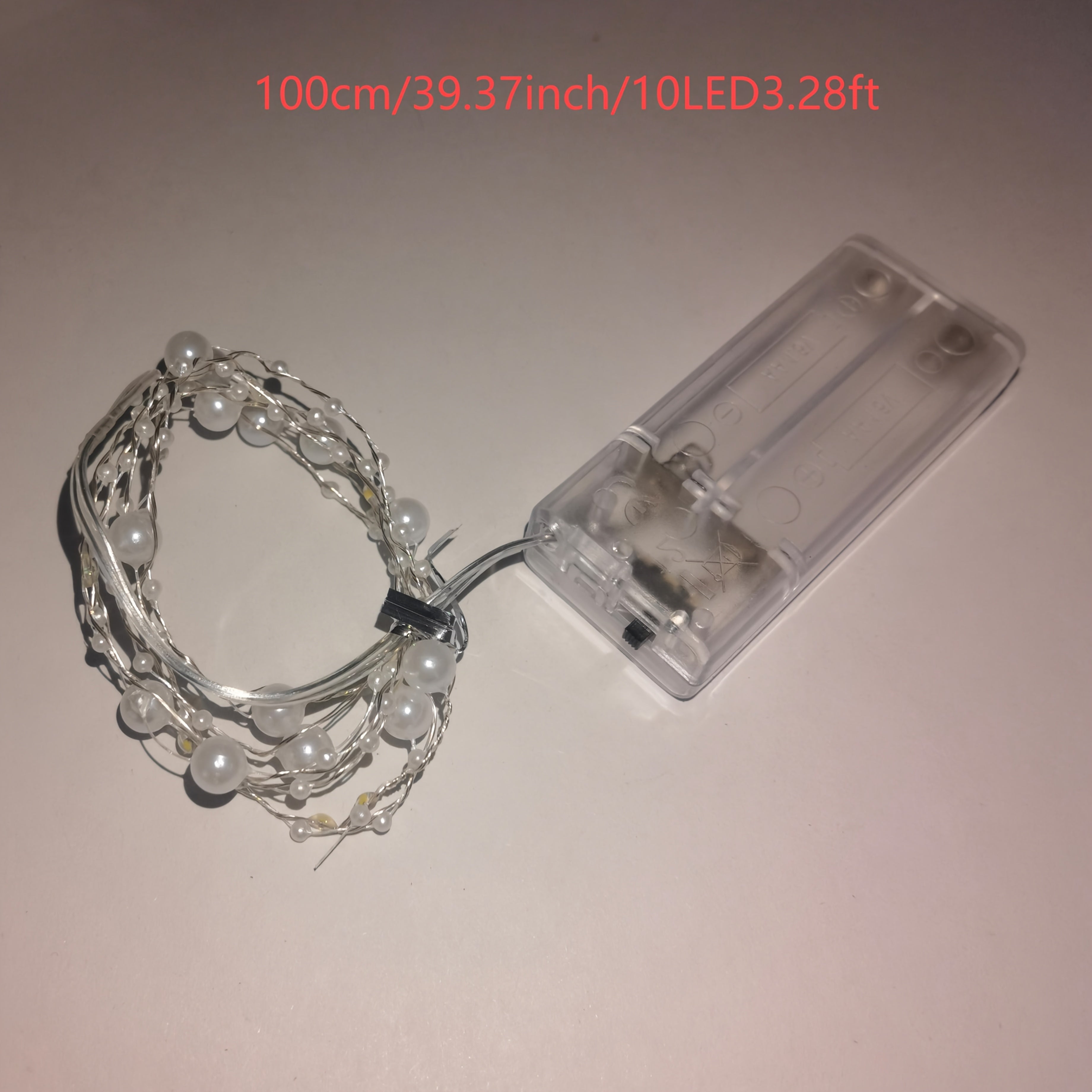 1 cadena de luces LED en forma de perla, adecuada para iluminación de escenario, dormitorios, bodas, decoraciones navideñas y festivas, alimentada por batería (sin incluir baterías, 199.95 cm/200.0 cm, 20 LEDs)