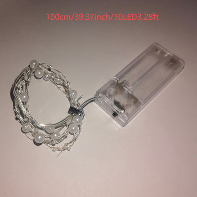 1 cadena de luces LED en forma de perla, adecuada para iluminación de escenario, dormitorios, bodas, decoraciones navideñas y festivas, alimentada por batería (sin incluir baterías, 199.95 cm/200.0 cm, 20 LEDs)