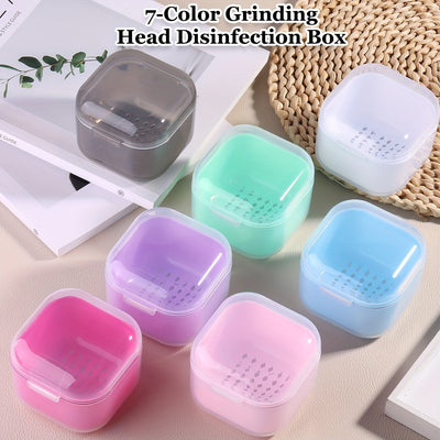1pc Caja Esterilizadora de Cabezal de Pulido de Uñas Multicolor con Filtro - Estuche de Plástico Duradero e Inodoro para una Limpieza y Desinfección Eficiente de Herramientas de Uñas, Ideal para Salones