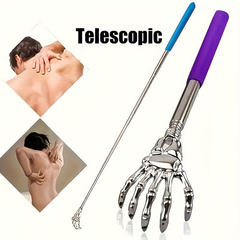 1 pieza de rascador ajustable de acero inoxidable con garras extensibles, mango ergonómico y portátil - 3 colores disponibles, ideal para masajes y rascar