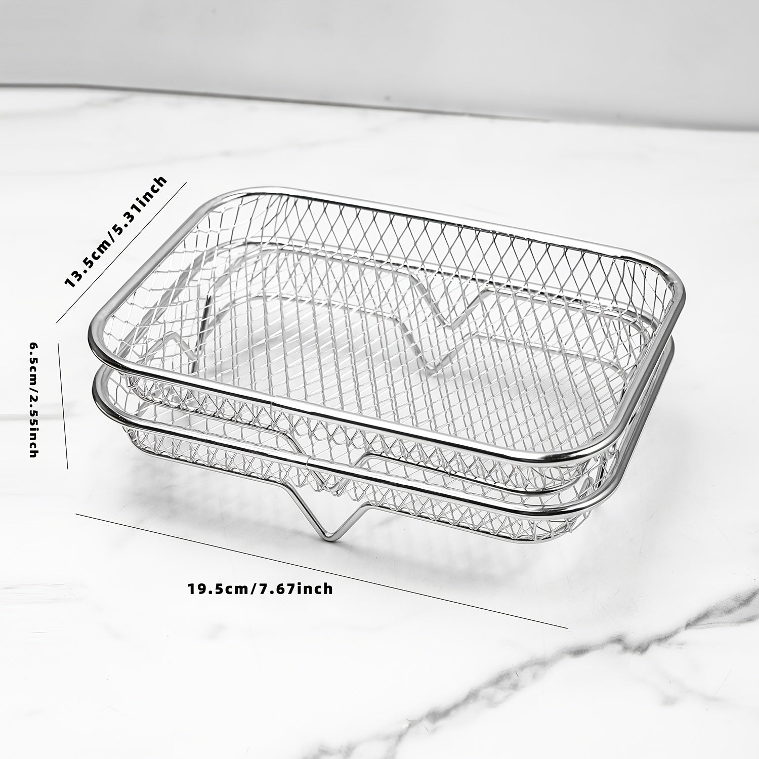Accesorios para Freidora de Aire Cesta de Parrilla, 3/2 Capas, Acero Inoxidable 304 Apilable, Accesorio para Alitas de Pollo y Rejilla de Cocina