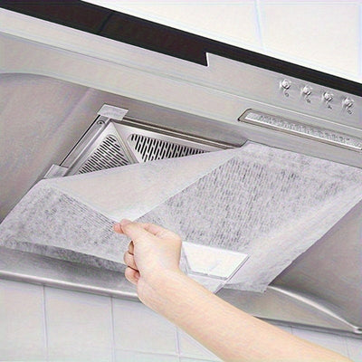 2 piezas de filtros de papel de succión de aceite para desechables de chimenea de cocina - Resistentes a altas temperaturas, a prueba de salpicaduras, compatibles con la mayoría de los modelos, diseño fácil de cortar, accesorios duraderos para electrodom