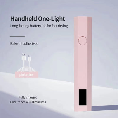 Secador de Uñas Portátil Recargable con Pantalla LED – Secado Rápido, Compacto y Ligero para Manos, Pies y Mejoras en Gel, Luz de Carácter Único Mejorado, Alto Realismo Visual, Diseño Ergonómico, Rosa, Lámpara de Uñas Manual, Secadora de Uñas Compacta, C