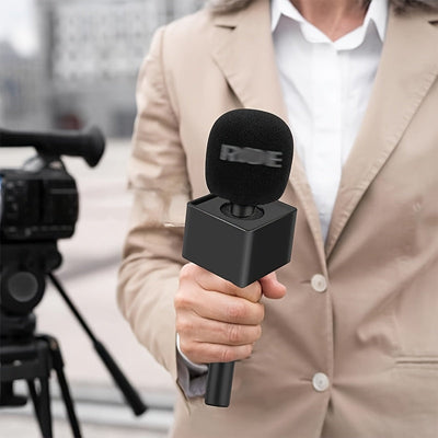 Adaptador de Micrófono Portátil DJI con Protector Antiviento para Entrevistas, Adaptador Portátil para Microphone Rode Interview Go, Filtro Pop de Esponja para Micrófono, Cubierta de Espuma para Micrófono y Soporte Portátil para Vlogging, Entrevistas, Po