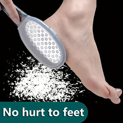 Juego de Lima y Raspador Metálico Antialérgico para Pies - Ideal para Suavidad y Cuidado en Beige Claro Seco | Herramienta Esencial para Pedicura Duradera | Exfoliación de Pies