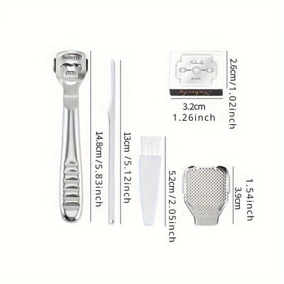 Juego de Herramientas de Pedicura de Acero Inoxidable para el Cuidado de los Pies, Limas Multifuncionales para Piel Muerta, Raspador de Callos, Profesional para Hombres y Mujeres, Lima de Pies Portátil para Piel Muerta