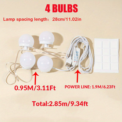 1 pieza Luz de Maquillaje Delantera Regulable en Tres Colores con 4/6/8/10/12/14 Luces, Modelo USB para Espejo de Maquillaje, Luz Rellena de Espejo, Lámpara de Belleza Ajustable en Brillo