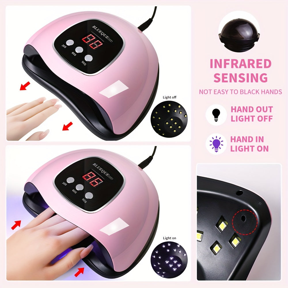 36LED Lámpara Secadora de Uñas para Esmalte, Luz Manicura con Cable USB, Kit Profesional para Gel y Pedi en Rosa Blanco, Herramienta de Salón para Todo Tipo de Uñas