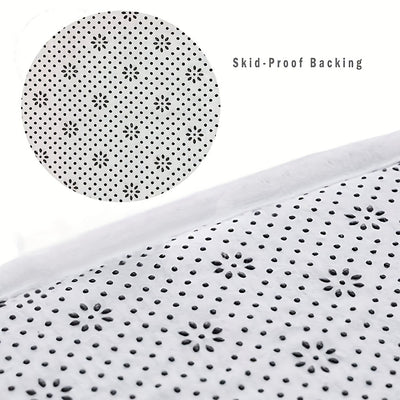 1 pieza, felpudo semicircular a rayas negras con base antideslizante de peluche, lavable a máquina, alfombra de poliéster para cocina, comedor, pasillo, baño o dormitorio, decoración del hogar, uso todo el año