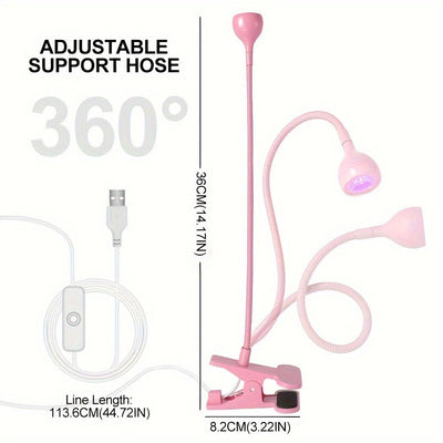 Lámpara de uñas LED alimentada por USB con cuello de ganso flexible - Secador de uñas de luz negra de curado rápido para manicuras y pedicuras, diseño portátil, no necesita batería, herramienta de pedicura | Lámpara de cuello flexible | Luz de curado, uñ