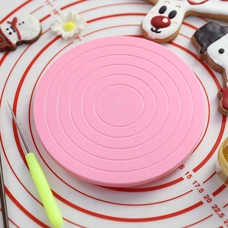 1 unidad, base giratoria para pasteles (13.97 cm), mesa rotativa 360 grados, mini base giratoria de plástico para fondant, plataforma giratoria redonda para galletas, accesorio de cocina para hornear pasteles, artículos para el hogar y cocina