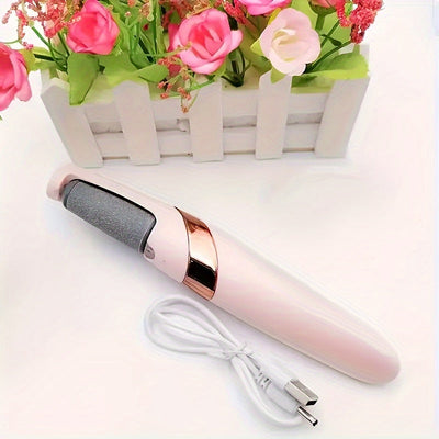 Extracción automática de pies eléctrica, batería de litio recargable, carga USB, plástico - Herramienta profesional de pedicura para pies suaves, regalo ideal para vacaciones, artículo de regalo de vacaciones | Cuidado de pies minimalista | Grind de pies