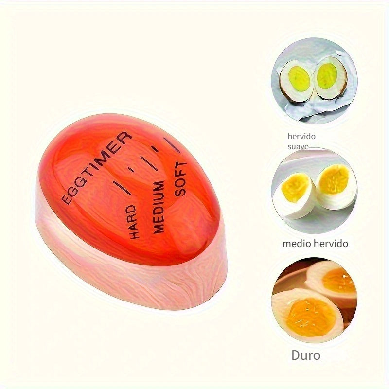 1pc Temporizador de color de huevo perfecto, cocinador de huevo duro, herramienta de cocina temporizador de huevo con cambio de color termocrómico reutilizable para cocinar huevos
