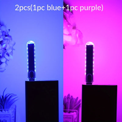 Luz nocturna rectangular portátil para dormitorio, 1/2 piezas, luz de lectura con 8 LED, luz ambiental para decoración de habitación, lámpara de ambiente para autos, mesita de noche, luz decorativa con USB, luces LED para decoración del hogar