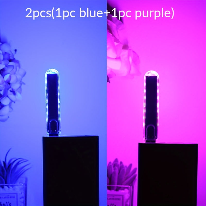 Luz nocturna rectangular portátil para dormitorio, 1/2 piezas, luz de lectura con 8 LED, luz ambiental para decoración de habitación, lámpara de ambiente para autos, mesita de noche, luz decorativa con USB, luces LED para decoración del hogar