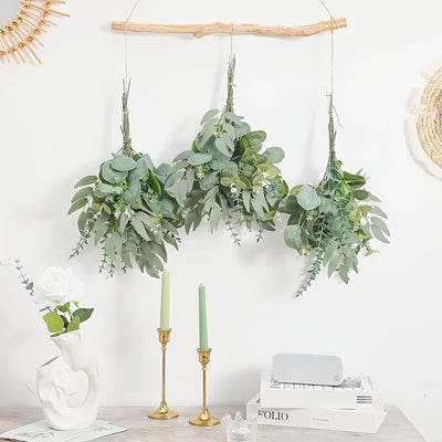 100 Piezas de Hojas Artificiales de Eucalipto Mixtas, 4 Tipos de Ramas de Eucalipto Plateado, Tallos Falsos para Arreglos Florales DIY, Decoración del Hogar Interior y Exterior