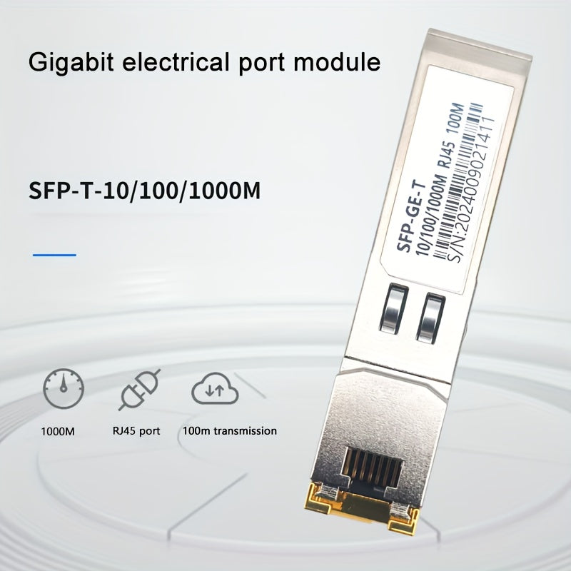 Módulo de cobre SFP de 1 Gb con conectividad RJ45 de 1000 Mbps, 10/100/1000Base-T, transceptor SFP-T intercambiable con calor para intercambios Cisco/Huawei/H3C/Ruijie/Intel, convertidores de medios de fibra, routers y firewalls - Solución de red de alta