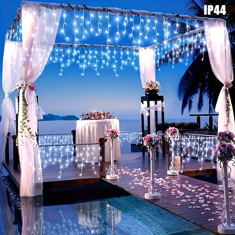 Una cadena de luces solares LED con 8 modos, perfecta para decorar durante Navidad, Halloween y Acción de Gracias. Adecuada para dormitorios, patios, jardines, pabellones al aire libre, porches, ventanas, áreas de comedor, tiendas de campaña, librerías,