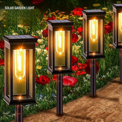 Luces solares IP44 para senderos exteriores - Iluminación de paisaje LED brillante con cubiertas plásticas duraderas, instalación fácil para jardín, patio, garaje y acera, luces decorativas solares exteriores, iluminación de jardín, diseño elegante, cont