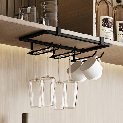 1 pieza de soporte para botellas colgante dorado y blanco en metal, organizador sin taladros para vinos, diseño ahorrador de espacio, ideal para cocinas modernas