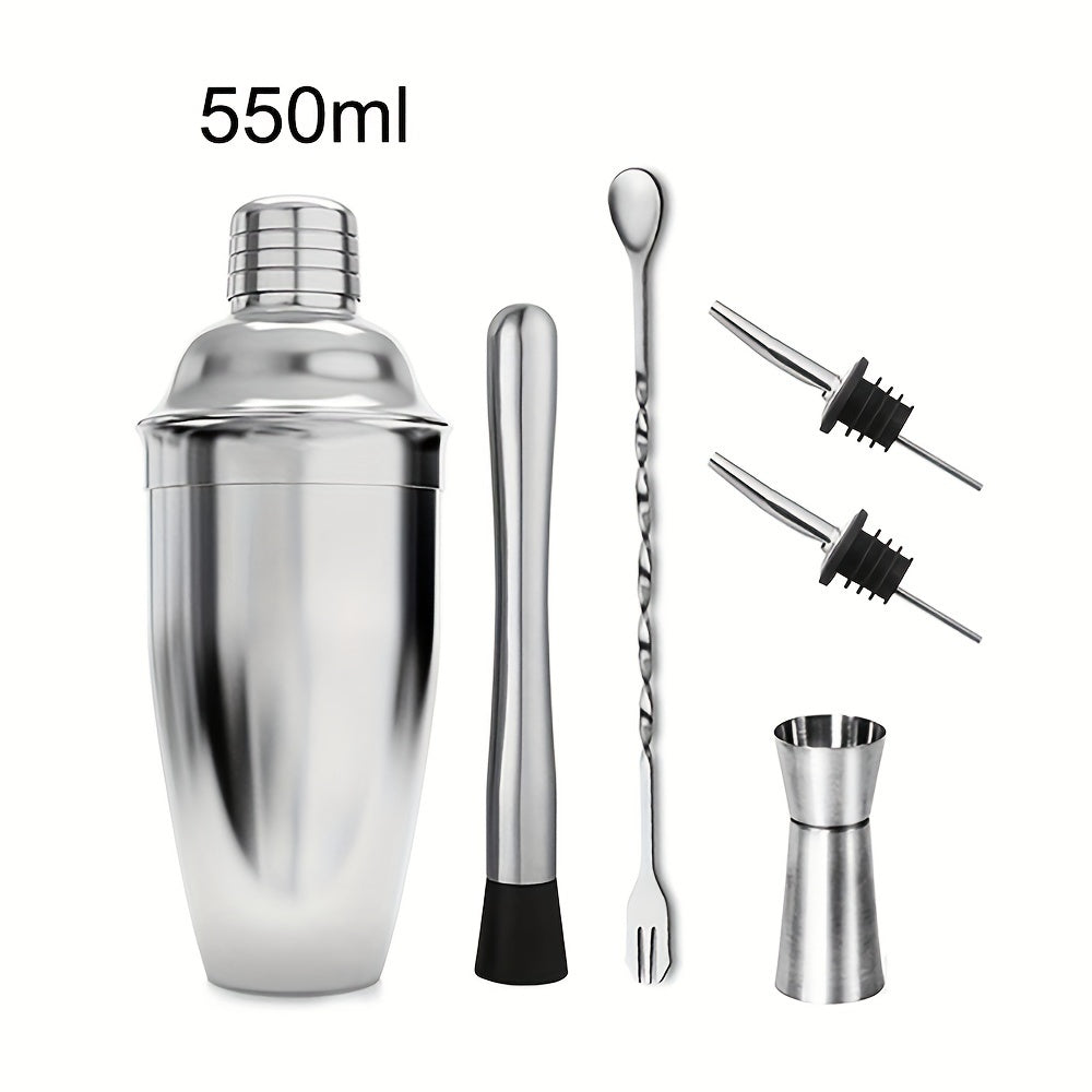 5/6/9pcs Juego de herramientas de bar de acero inoxidable para coctelería Shaker mezclador de cócteles mezclador de cócteles Conjunto completo de herramientas de bar para fiestas